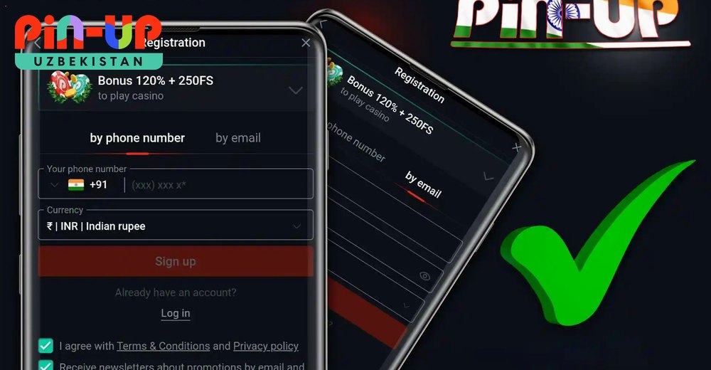 Kirish formasi Pin UP kirish formasi — telefon va email